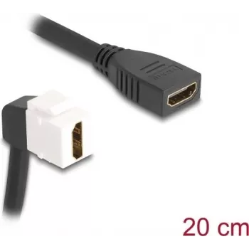 DeLOCK Keystone-mooduli kaabel HDMI emane-emane 90° nurga all 8K 60 Hz 20 cm must
