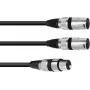 Helikaabel XLR 3-kontaktiline isane 2 x XLR 3-kontaktilise isasega 1,5m Omnitronic 30225205