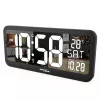 Suur digitaalne seinakell, vabaltseisev, temperatuurianduriga 37x17cm LCD-ekraan, toiteadapter ja patareitoide