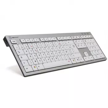 Klaviatuur Logickeyboard SKB-AJPU-FR universaalne USB AZERTY Prantsuse Alumiinium Valge