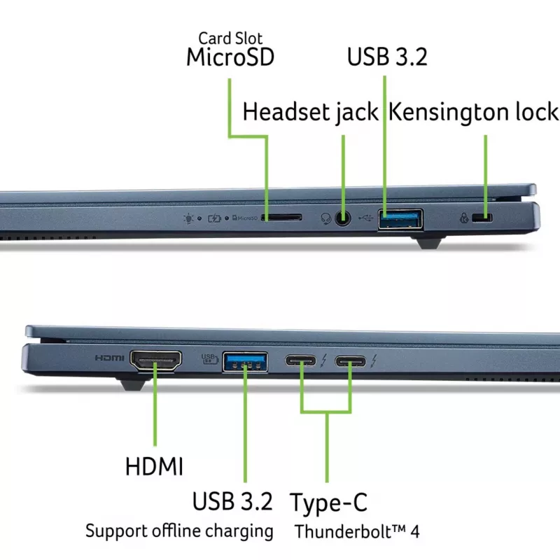 Sülearvuti Acer Swift Go 14 AI NX.JNBEG.001 — Intel Core Ultra 7 256V, 14 tolli WUXGA, 16 GB LPDDR5, 512 GB SSD, Intel Arc 140V, Windows 11