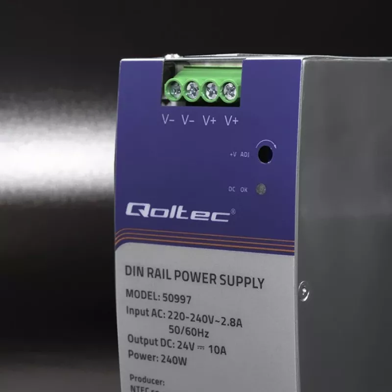 DIN-liistu toiteplokk QOLTEC 50997 240W 24V 10A