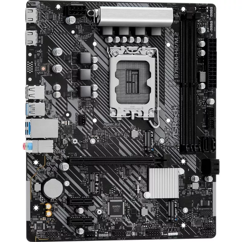 ASRock B760M-H2/M.2 DDR5 LGA1700 Micro-ATX emaplaat