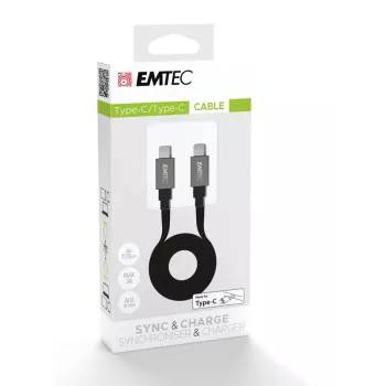USB-kaabel Emtec T700C2 1.2m USB C Must