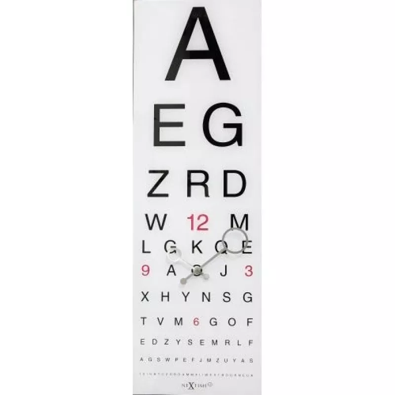 NeXtime kell 3067 Eyesight, 75x25,4 cm, Seinale, Valge/Must