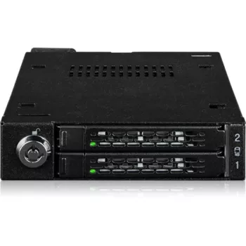 Kettasahtli adapterraam icy dock MB092VK-B 2 x 6,3 cm U.2 / U.3 NVMe SSD-le 3,5-tollisele pesale (must)