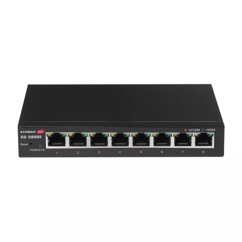 Edimax GS-5008E võrgulüliti hallatav Gigabit Ethernet (10/100/1000) Must
