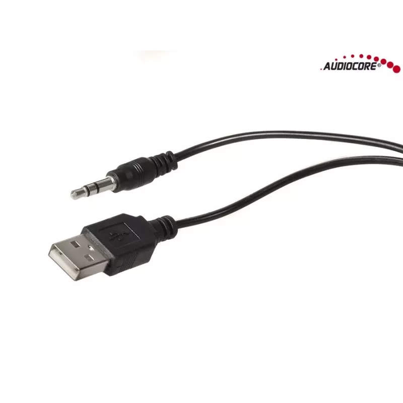 2-suunaline PC kõlar Audiocore AC870 B — 3 W RMS, juhtmega USB-toide, 3,5 mm sisend, 2.0 kanalit