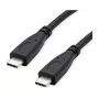 ROLINE RM USB 3.2 Gen 2 kaabel, C-C, ST/ST, 4K UHD-1, 10 Gbit/s, Emark, 100 W, must, 0,5 m