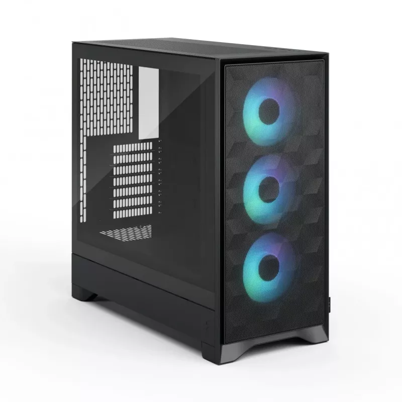 PC korpus Fractal Design Pop 2 Air Must TG RGB Midi Tower — ATX/Micro‑ATX/Mini‑ITX, 3x120mm ees, 1x120mm taga, 2.5 tolli+3.5 tolli pesad