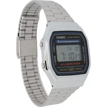 Digitaalkell CASIO A168WA unisex hõbedane — veekindel, LED-ekraan