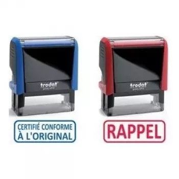 Tekstitempel trodat X‑Print 4912 CERTIFIE CONFORME A — eeltindiga tekstitempel, 49 x 12 mm jäljend