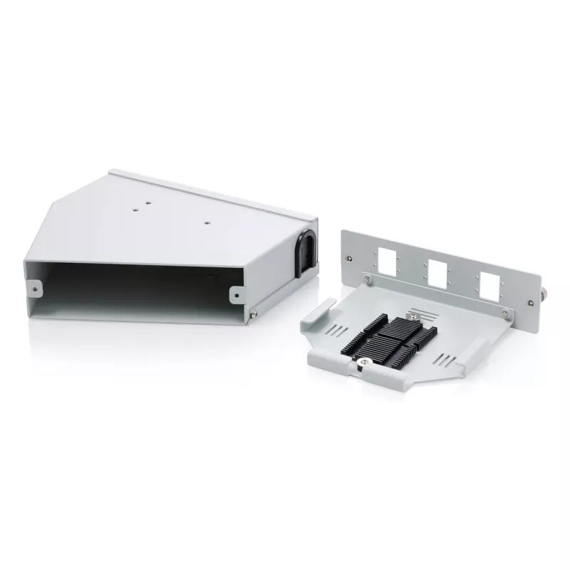 DIN-liistule paigaldatav fiiberoptiline jätkujaotur DIGITUS DN-96894 — nurga all, 6 SC SX / LC DX, alumiinium, hall