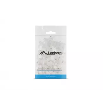 LANBERG RJ-45 juhtmepistik PLU-6000 Cat6 U/UTP kaablitele, läbipaistev/valge, 100 tk pakend