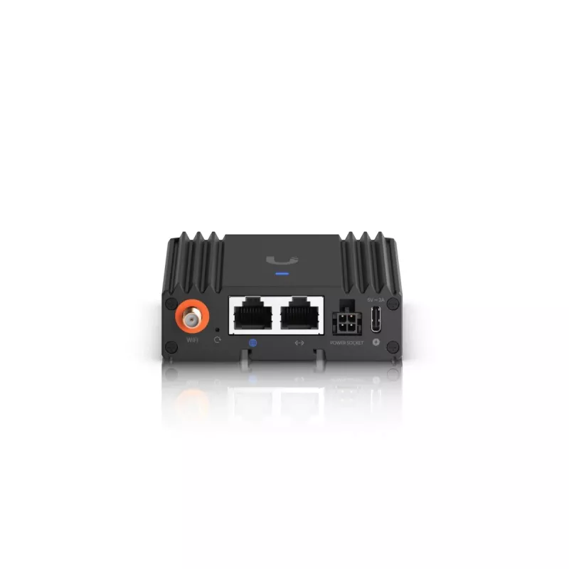 Mobiilsidevõrgu ruuter Ubiquiti UMR-Ultra — 4G LTE, NanoSIM, 2,4 GHz Wi‑Fi (802.11g), 2x RJ‑45, 3 välist SMA antenni, 5–30 V DC