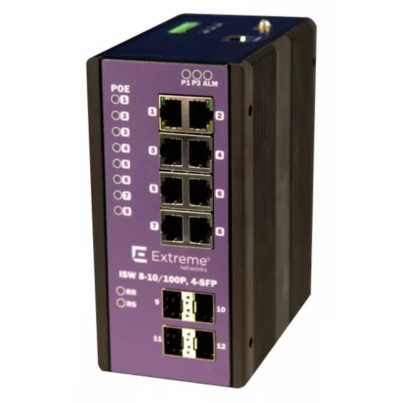 Extreme 8-PORT POE+ Gigabit W/ 4-PORT Sfp Töötemperatuur -40°C - +75°C