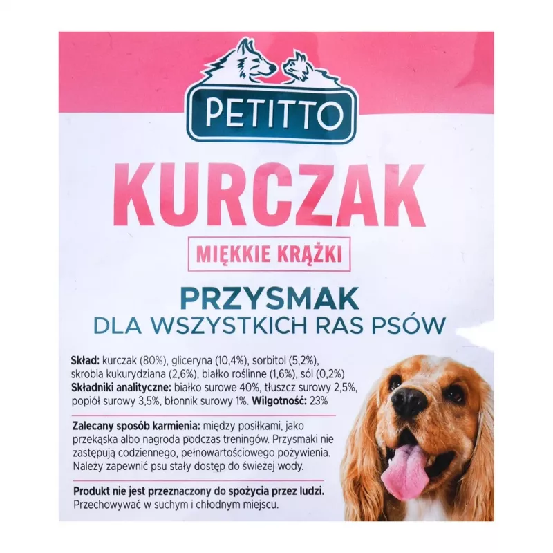 Koeraküpsised PETITTO Soft chicken rings 500 g — pehme kanasuupiste, 500 g pakend, valk 40%, niiskus 23%