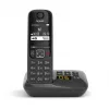 Gigaset AS690A analoog/DECT telefon, helistaja ID, must