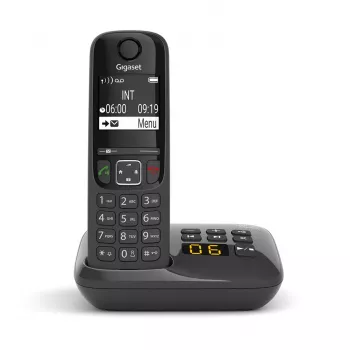 Gigaset AS690A analoog/DECT telefon, helistaja ID, must