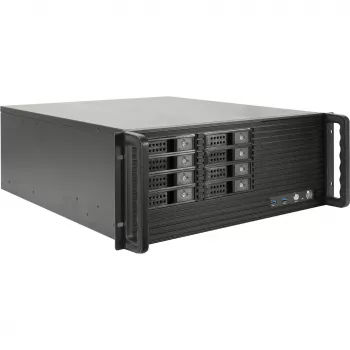 Rackkorpus INTER-TECH IPC 4U-4508 Must — 4U serveri/PC šassii, rackmonteeritav