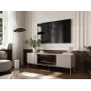 TV-kapp kaminaga Cama Meble TRESSE 180x40x54,5 cm — must raam, cashmere matt pealispind