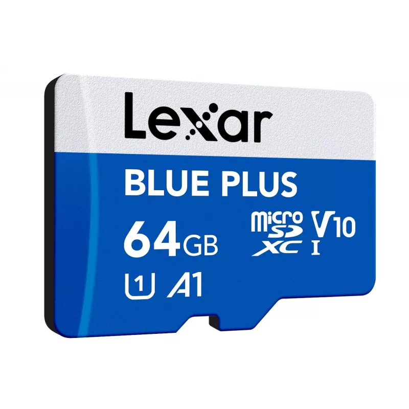 MicroSDXC-mälukaart Lexar BLUE PLUS 64 GB UHS‑I 100 MB/s U1 V10 (sinine)