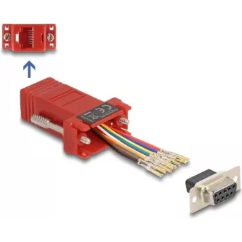 DeLOCK D-Sub 9 kontakti emane RJ45 emasele komplekt punane VGA RJ-45