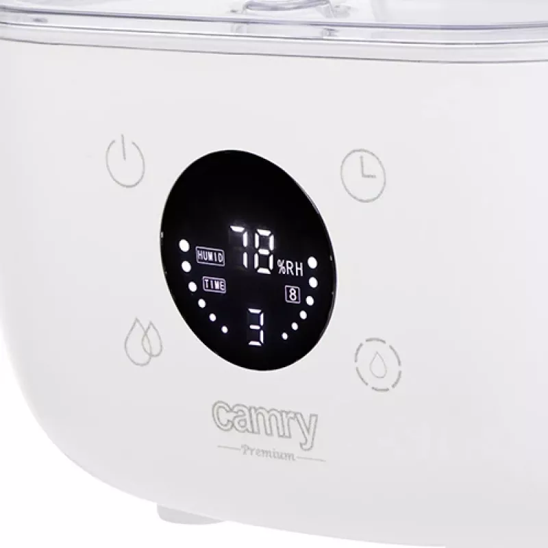 Camry | CR 7973w | Õhuniisutaja | 23 W | Veepaagi maht 5 L | Sobib ruumidesse kuni 35 m² | Ultraheli | Niisutusvõimsus 100-260 ml/h | Valge