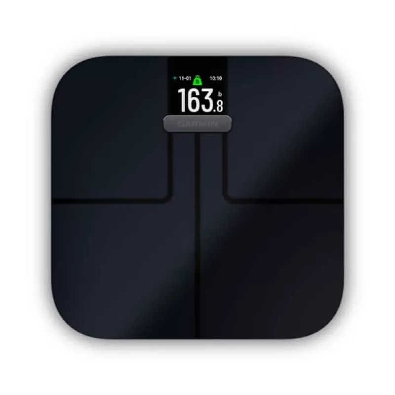 Elektrooniline isiklik kaal GARMIN Index S2 — must, max 181,4 kg, Wi‑Fi/Bluetooth, kehakoostis