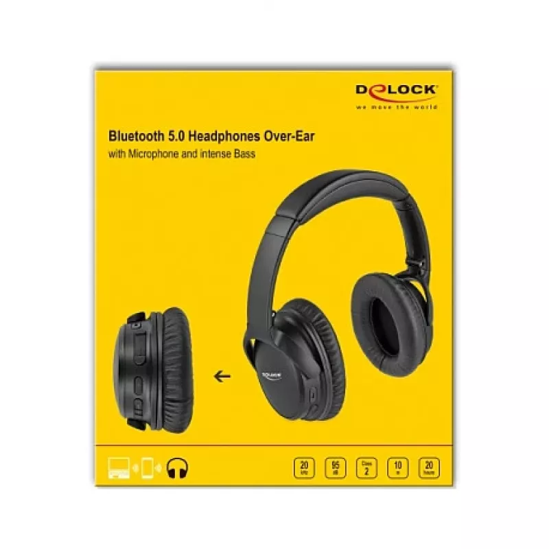Peakomplekt DeLOCK Bluetooth 5.0 kõrvaklapid