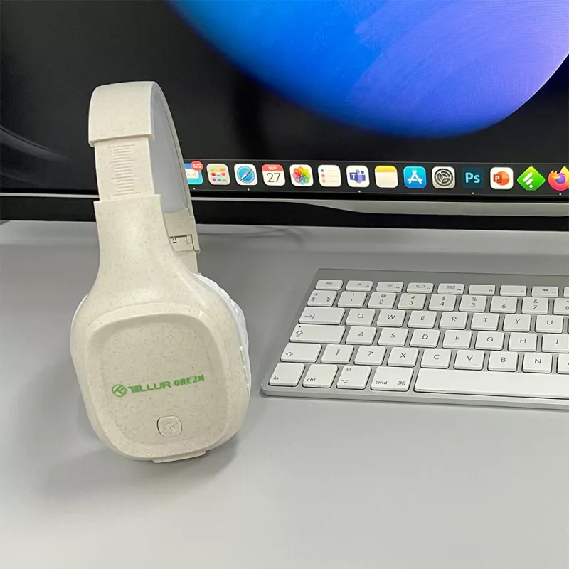 Kõrvaklapid Tellur roheline Bluetooth Over-Ear Headphones Pulse Foldable Cream TLL511441