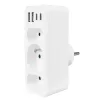 Toitepistikupesade jagaja MACLEAN MCE248 F/W — 3 vahelduvvoolu pistikupesa (1×16A, 2×6A) + 4×USB (2×A, 2×C PD 20W), EL-pistik, valge