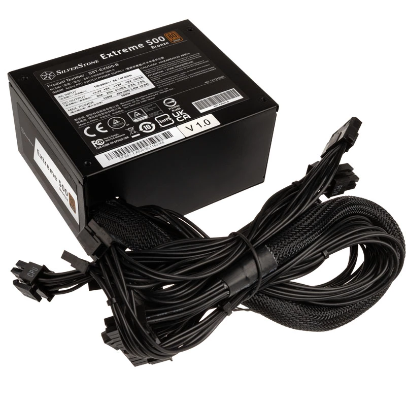 500 Watt SST-EX500-B Extreme SFX toiteplokk 80 PLUS Bronze - PC-/serveri toiteplokk - SFX (SST-EX500-B)