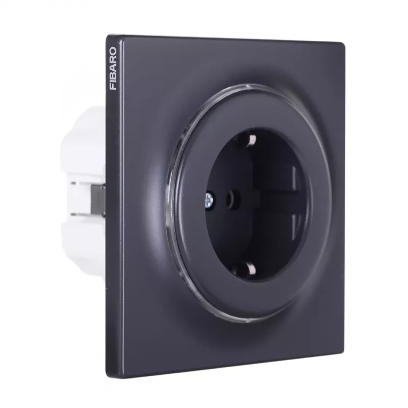 Pistikupesa tüüp F Fibaro FGWSONF-011-8, 1 pesa, 110–230 V, 50/60 Hz, must
