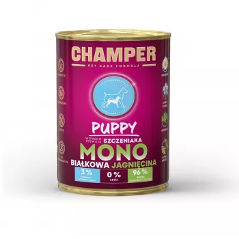 CHAMPER Puppy Monoprotein Lamb - märg koeratoit - 400g