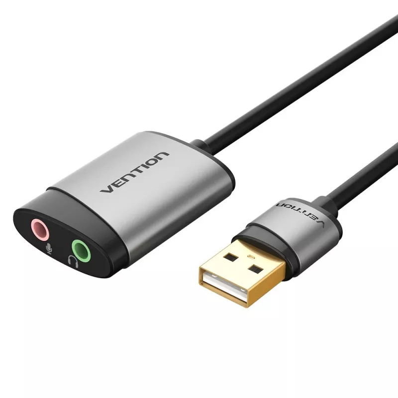 Vention USB-väline helikaart 0,15 m hall metall