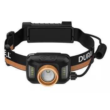Pealamp Duracell DH1500R — must/oranž, laetav käed-vabad valgus