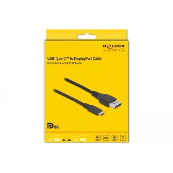 USB USB-C to DisplayPorti kaabel DeLOCK 86040 8K 60 Hz 1.5 m