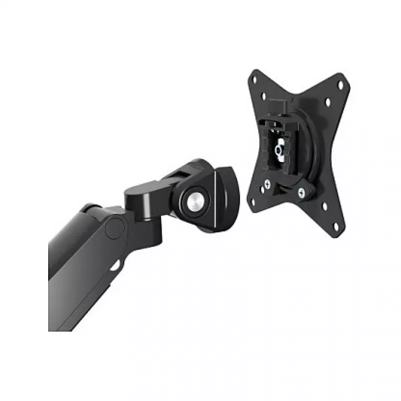 Manhattan Dual Desk Mount for TV & Monitors (Full Motion Gas Spring) with built-in Dock, For screens to 27 inch, Ports (x7): Ethernet,HDMI (x2),USB-A (x3) and USB-C,Power Delivery (100W) to USB-C Port (Separate USB-C wall charger/kaabel needed),VESA: 75x75 and 100x100mm
