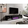 TV-kapp Cama Meble POLO 180x33x39 cm elektrikaminaga 1400–1600 W, must, 2 riiulit, laminaat