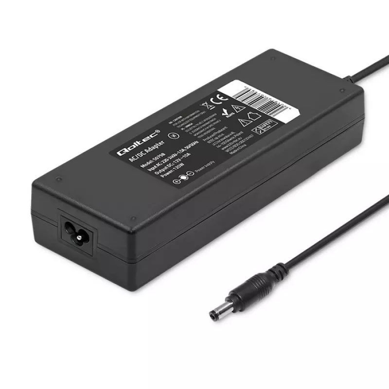 Qoltec 120W lauaarvuti toiteplokk | 12V | 10A | 5.5*2.5 | + toitekaabel