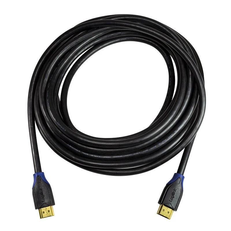 LogiLink CH0065 HDMI-kaabel 4K UHD 7,5m must heli tagasikanali kullaga