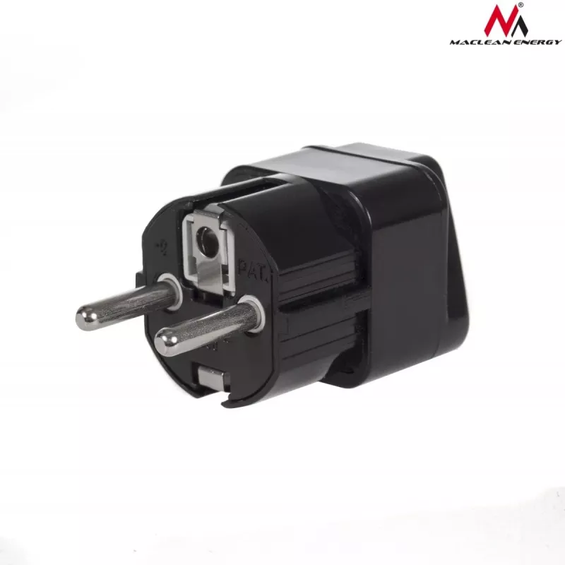 Toitepistiku adapter Maclean MCE155 NEMA 5-15P tüüp E FR must