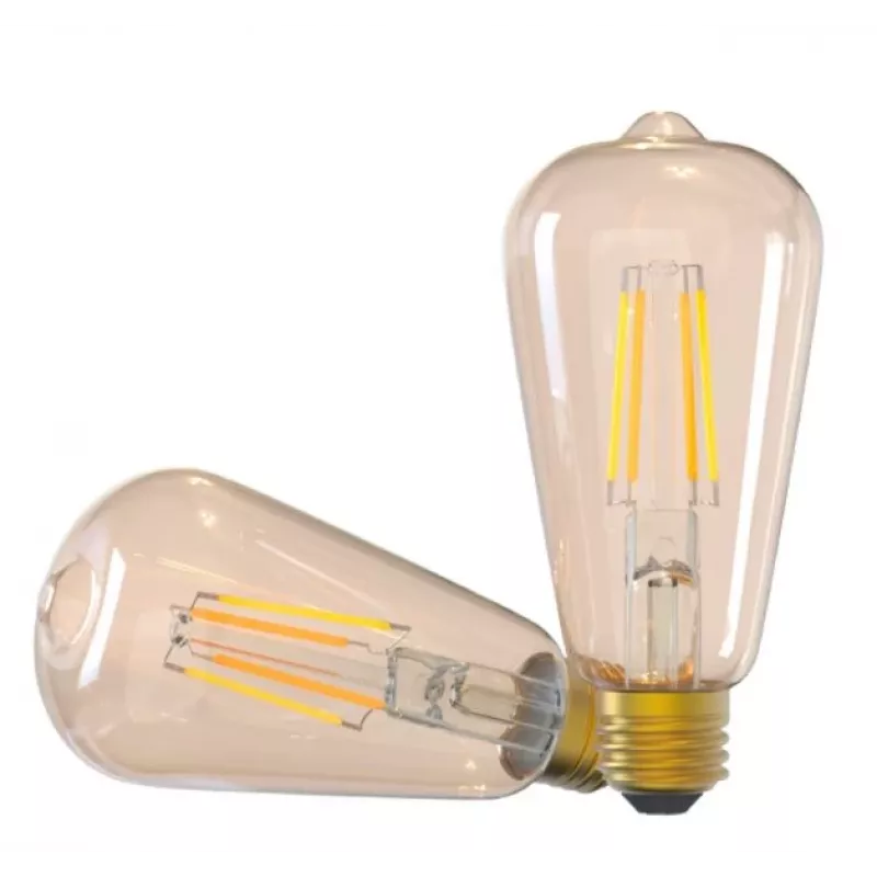 Smart bulb Tellur WiFi Filament E27 merevaigukollane valge soe dimmer 6W 806lm