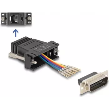 D-Sub 15 pin male to RJ12 female assembly kit, DELOCK, Must