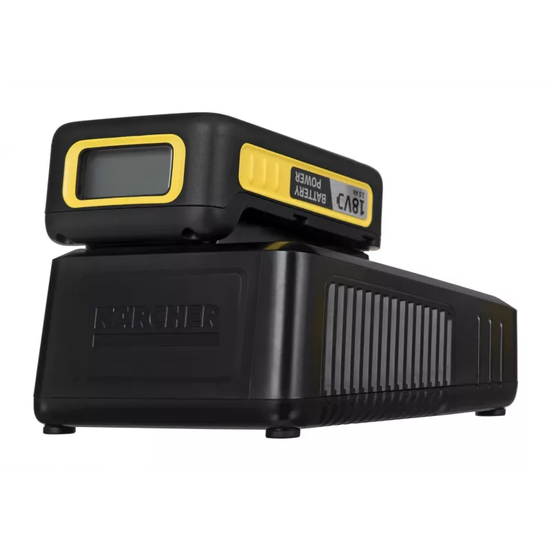 Aku ja laadija komplekt Karcher Power 18 V 2,5 Ah, 1 aku, 1 laadija, kollane