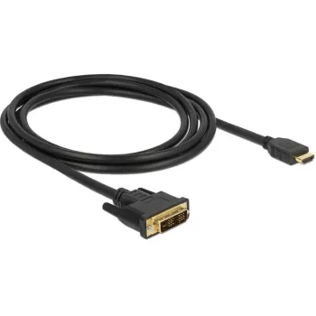 DeLOCK - Videokaabel - Single Link - HDMI / DVI - DVI-D (M) HDMI-le (M) - 2 m - Kolmekordne isolatsioon - Must - Pöidlakruvid