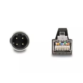 Võrgukaabel DeLOCK M12 kaabel D-kodeeritud 4 kontaktiga isane RJ45 isasele PUR (TPU) 5m