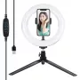 Statiivikinnitus Puluz 20 cm LED-rõngasvalgusega vlogimiseks PKT3073B