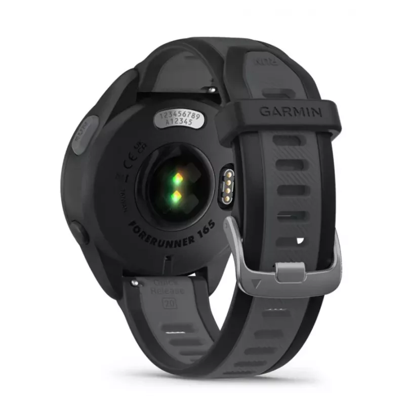 Garmin Forerunner 165 3,05 cm (1,2) AMOLED 43 mm Digitaalne 390 x 390 pikslit Puutetundlik ekraan Must GPS (satelliit)